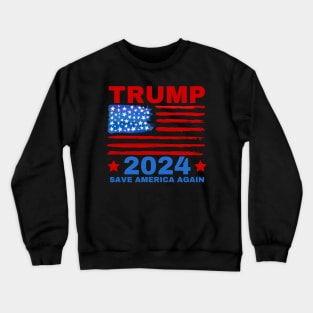 Save america again 2024 trump American Flag Crewneck Sweatshirt